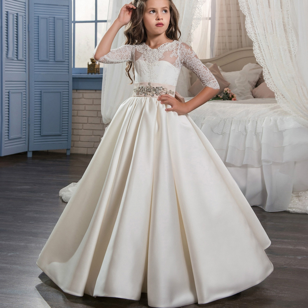 Vestido Principessa de satén y encaje